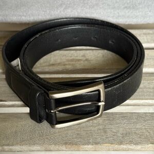 Perry Ellis‎ Portfolio Men's Black Full Grain Cowhide Belt Silver Buckle 44
